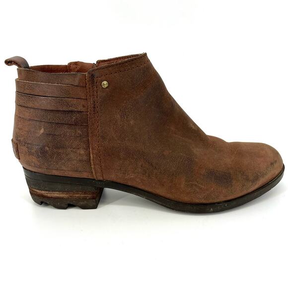Sorel Women’s 9 Lolla Leather Casual ankle Bootie Rustic Brown - Picture 1 of 8